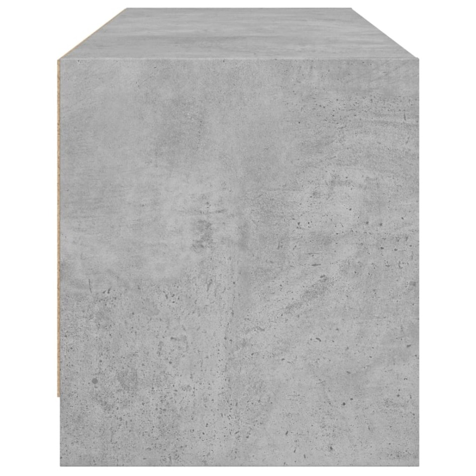 Mueble de TV con puertas de vidrio gris hormigón 102x37x42