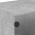 Mueble de TV con puertas de vidrio gris hormigón 102x37x42