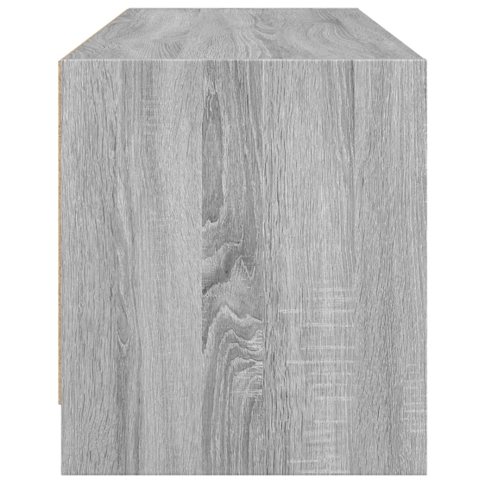 Mueble de TV con puertas de vidrio gris Sonoma 102x37x42