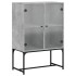 Armario auxiliar puertas de vidrio gris hormigón 69x37x100