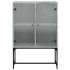 Armario auxiliar puertas de vidrio gris hormigón 69x37x100