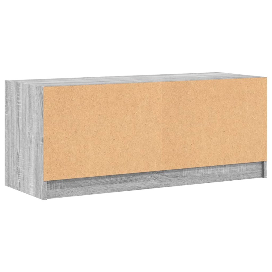 Mueble de TV con puertas de vidrio gris Sonoma 102x37x42