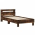 Cama con cabecero madera de ingeniería roble ahumado 75x190