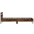 Cama con cabecero madera de ingeniería roble ahumado 75x190
