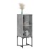 Armario auxiliar con puerta vidrio gris hormigón 35x37x100