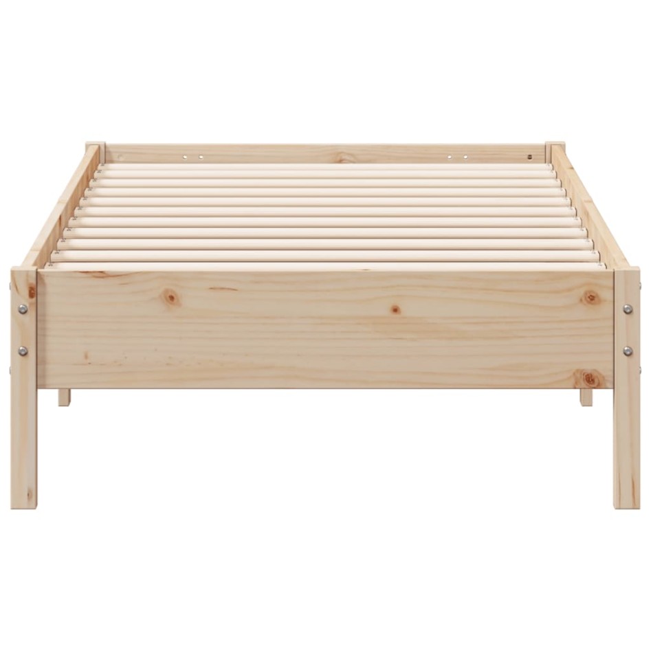 Estructura de cama sin colchón madera maciza de pino 100x200