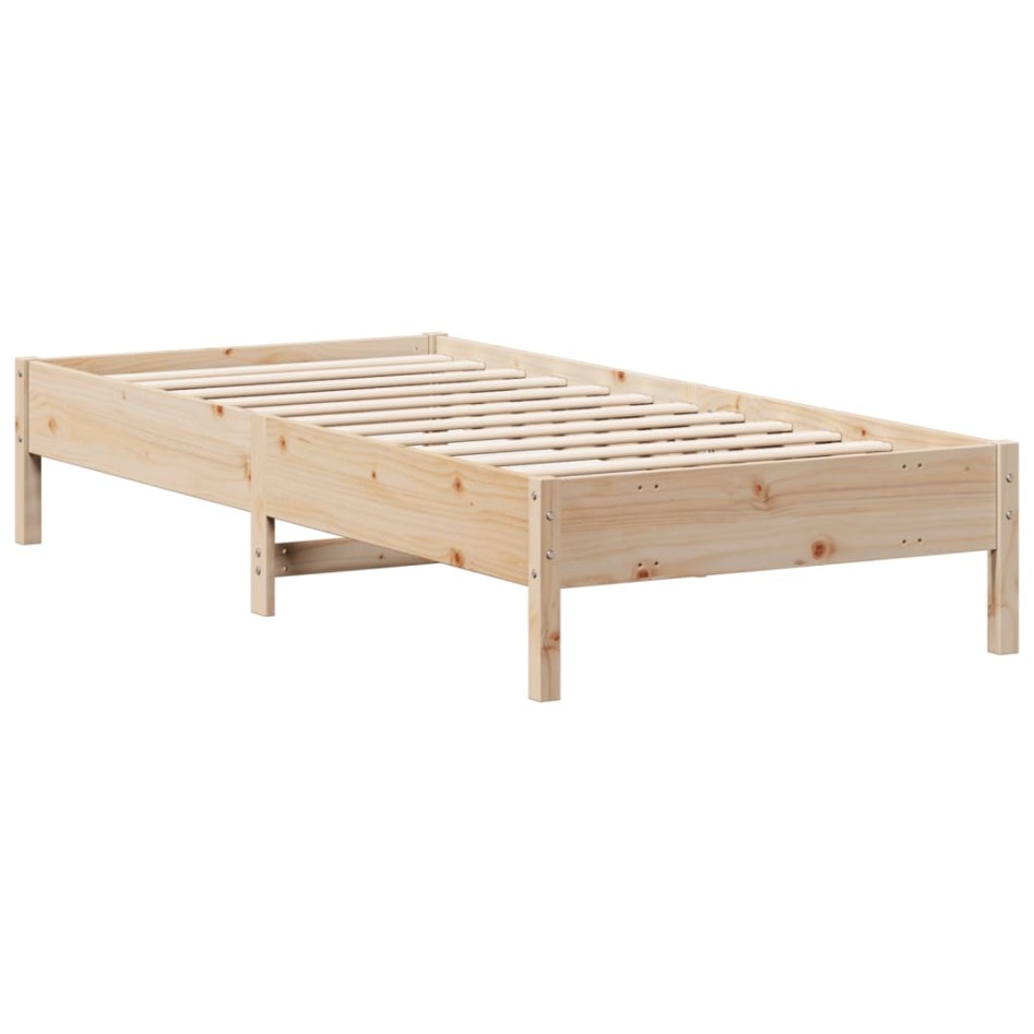 Estructura de cama sin colchón madera maciza de pino 100x200