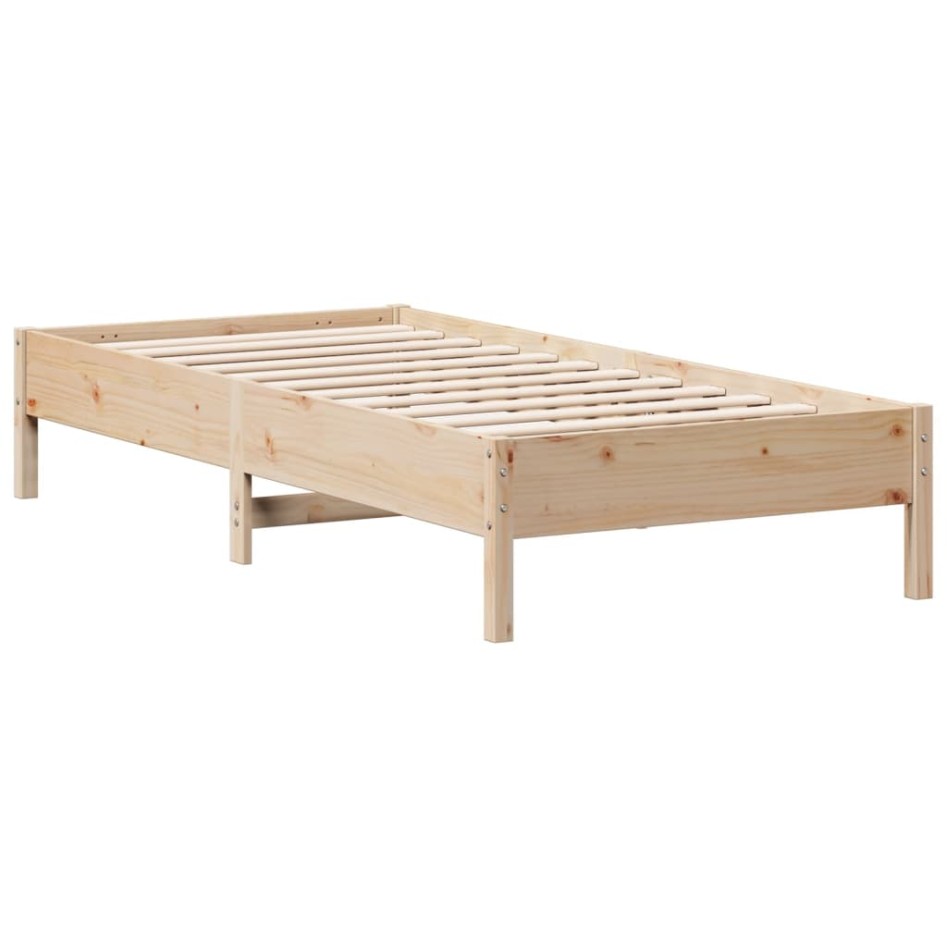 Estructura de cama sin colchón madera maciza de pino 90x200