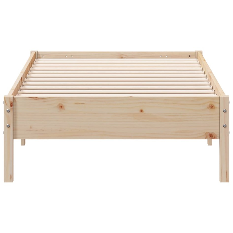 Estructura de cama sin colchón madera maciza de pino 90x200