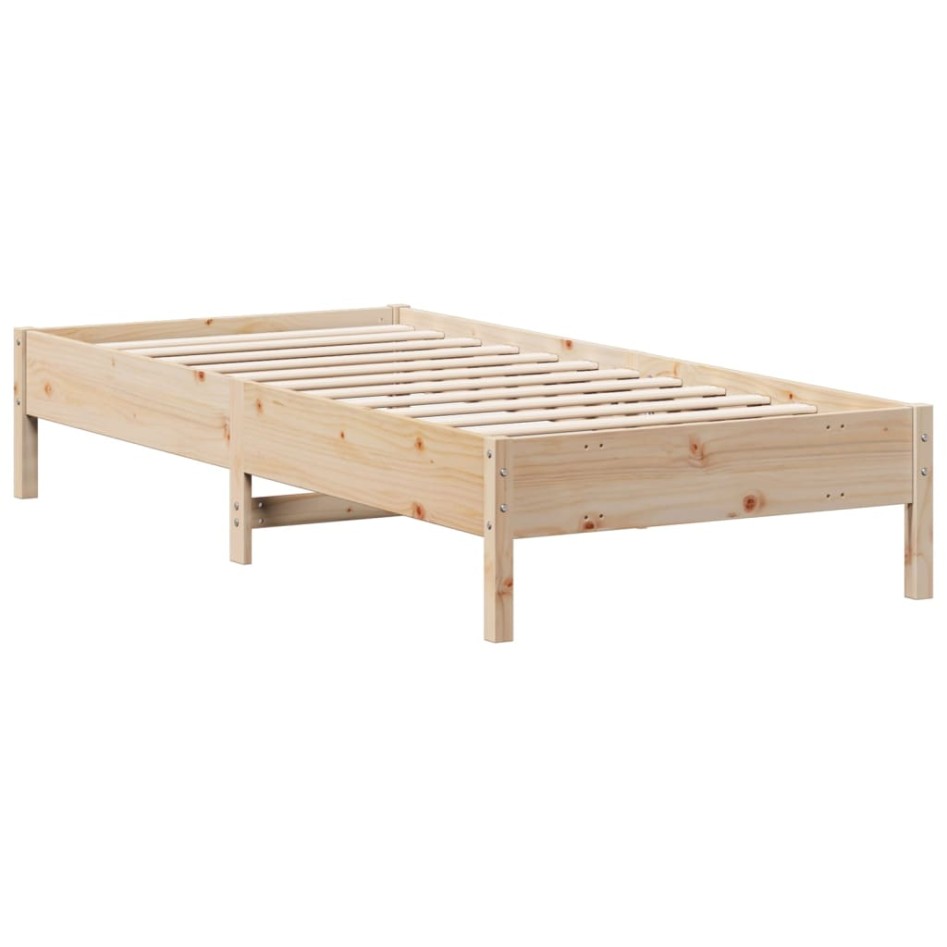 Estructura de cama sin colchón madera maciza de pino 90x200