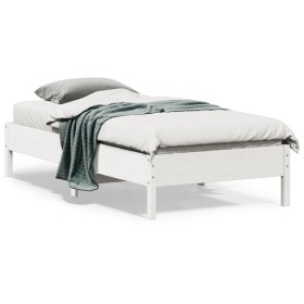 Estructura de cama sin colchón madera maciza blanca 90x190