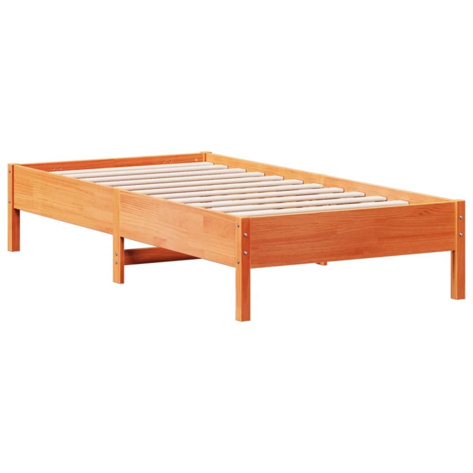 Estructura de cama sin colchón madera maciza marrón 75x190