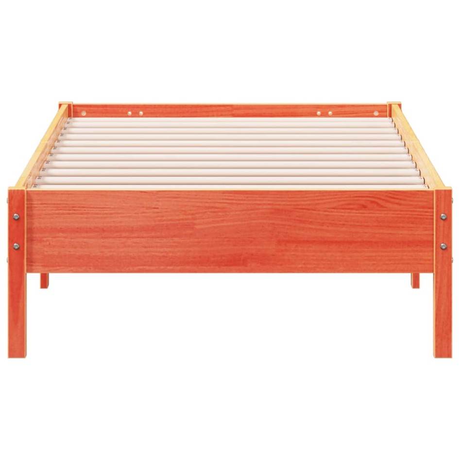 Estructura de cama sin colchón madera maciza marrón 75x190