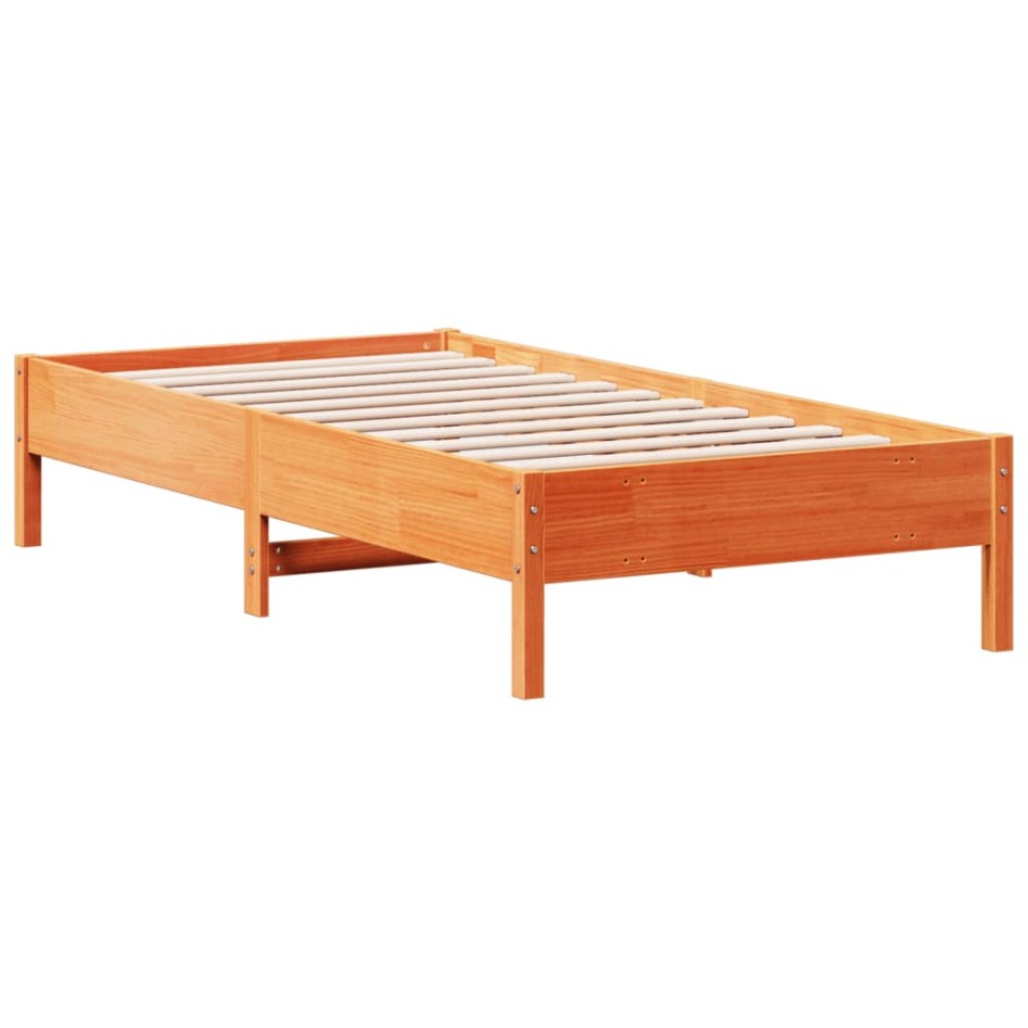 Estructura de cama sin colchón madera maciza marrón 75x190