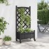 Jardinera con enrejado y ruedas madera maciza de abeto