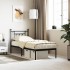 Estructura cama sin colchón con cabecero metal negro 75x190
