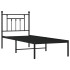 Estructura cama sin colchón con cabecero metal negro 75x190