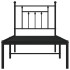 Estructura cama sin colchón con cabecero metal negro 75x190