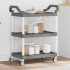 Carrito de 3 niveles aluminio gris 81x41x92