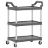 Carrito de 3 niveles aluminio gris 81x41x92