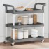 Carrito de 3 niveles aluminio gris 77x34x72