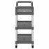 Carrito de 3 niveles aluminio gris 77x34x72