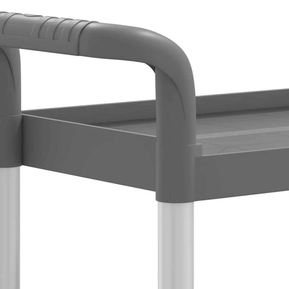 Carrito de 3 niveles aluminio gris 77x34x72