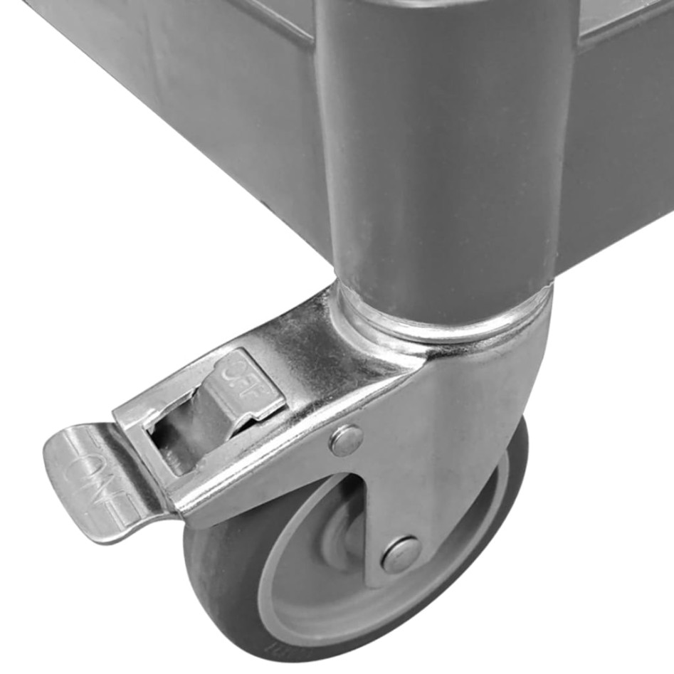 Carrito de 3 niveles aluminio gris 77x34x72