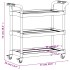 Carrito de 3 niveles aluminio gris 77x34x72