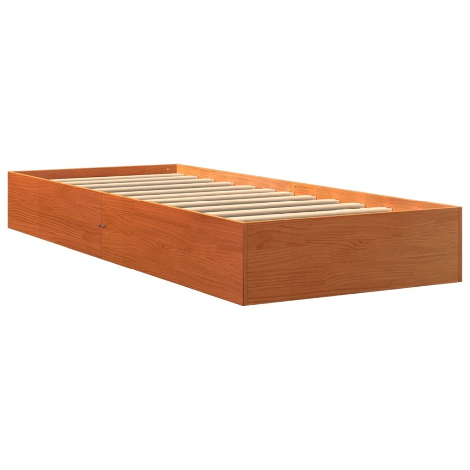Estructura de cama sin colchón madera maciza marrón 90x190