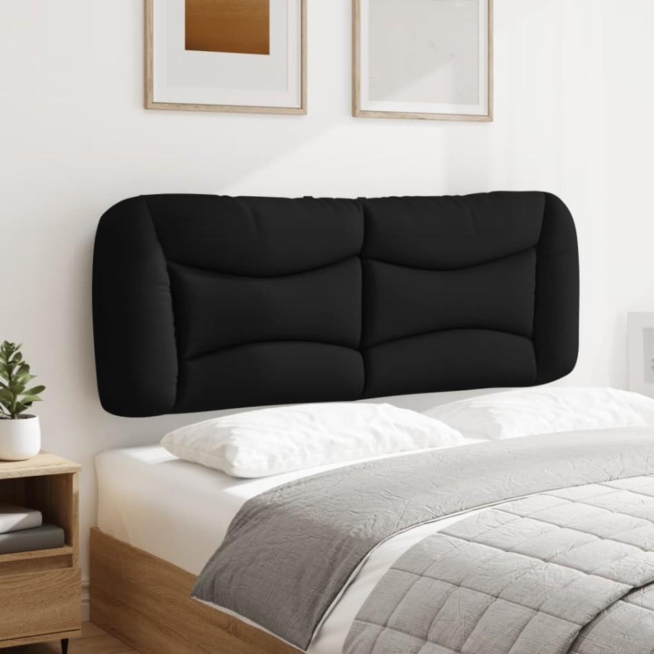 Cabecero de cama acolchado tela negro 120