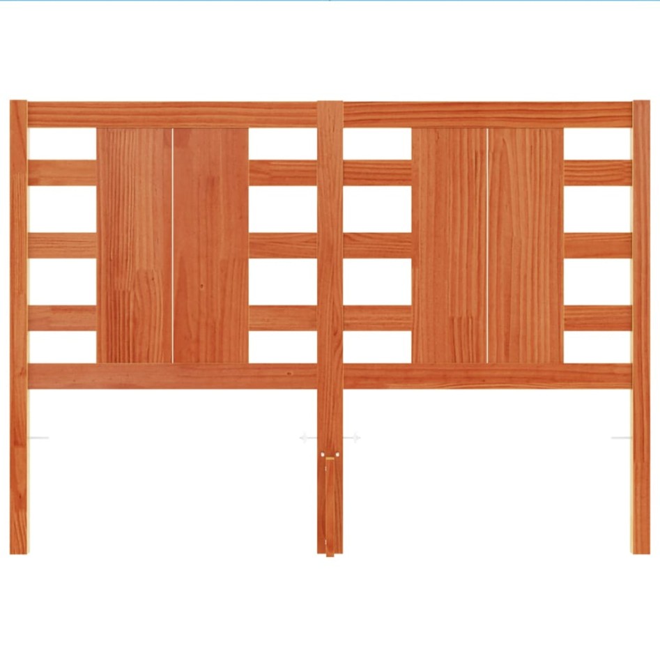 Cabecero de cama madera maciza de pino marrón cera 135