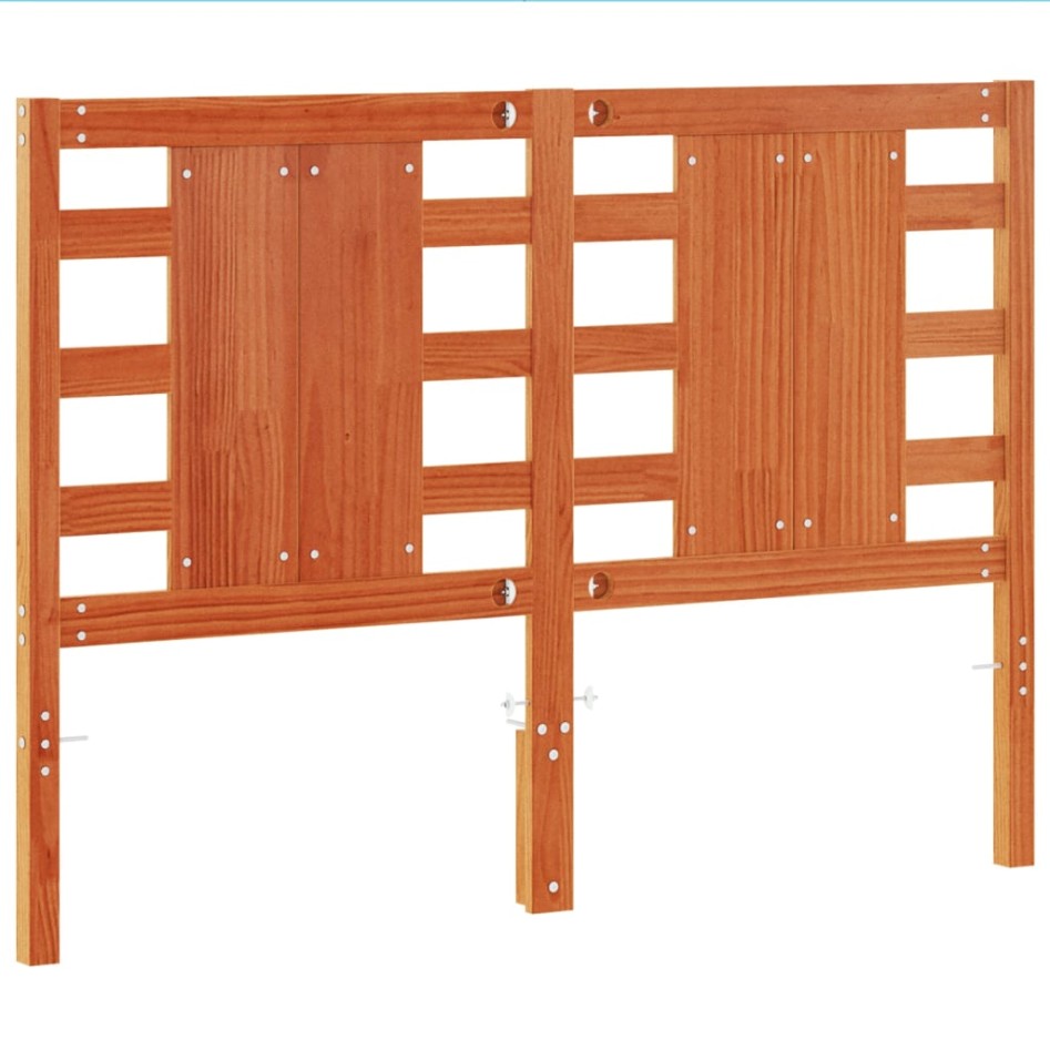 Cabecero de cama madera maciza de pino marrón cera 135