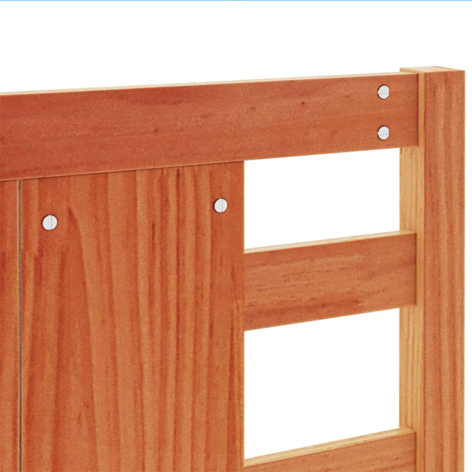 Cabecero de cama madera maciza de pino marrón cera 135