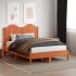 Cabecero de cama madera maciza de pino marrón cera 135