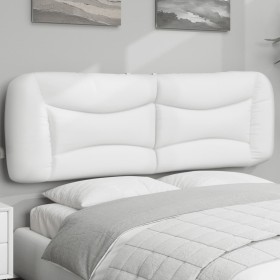 Cabecero de cama acolchado cuero sintético blanco 160