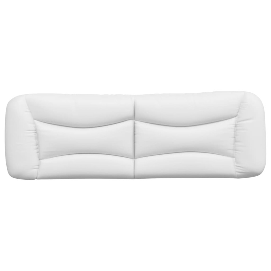 Cabecero de cama acolchado cuero sintético blanco 160