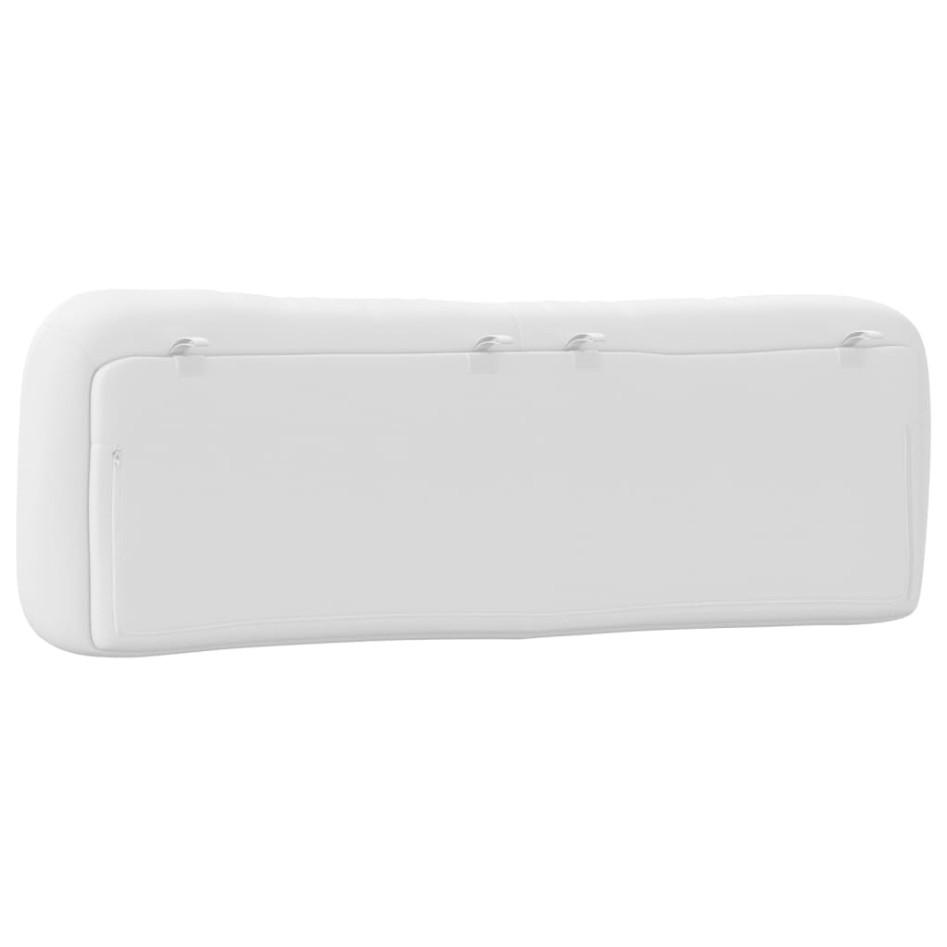 Cabecero de cama acolchado cuero sintético blanco 160
