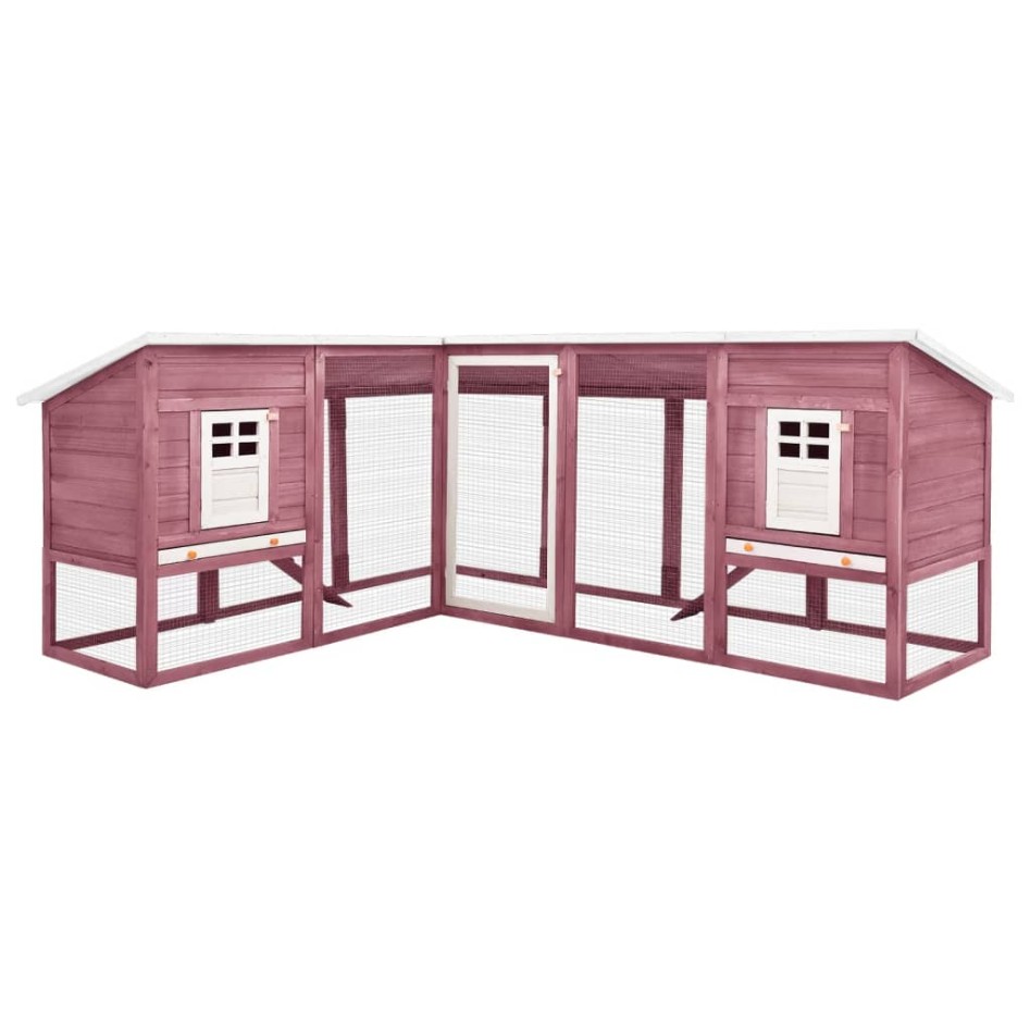 Conejera de exterior con corredor madera de abeto moca y