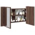 Armario espejo de baño LED acrílico marrón roble 80x12x45