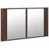 Armario espejo de baño LED acrílico marrón roble 80x12x45