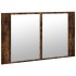 Armario espejo de baño LED acrílico roble ahumado 80x12x45