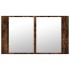 Armario espejo de baño LED acrílico roble ahumado 80x12x45