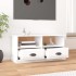 Mueble de TV madera contrachapada blanco brillo 93x35,5x45