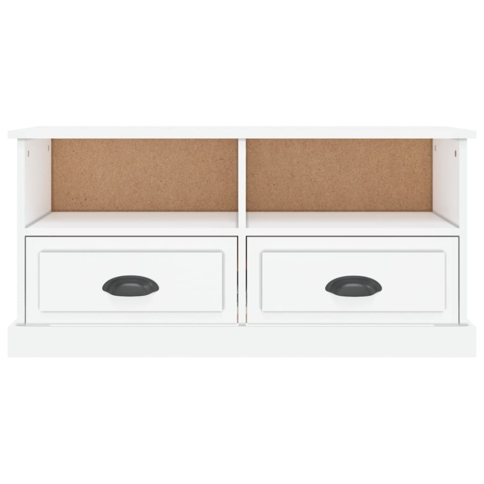 Mueble de TV madera contrachapada blanco brillo 93x35,5x45
