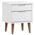 Mesita de noche MOLDE madera maciza de pino blanca 40x35x48