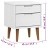 Mesita de noche MOLDE madera maciza de pino blanca 40x35x48