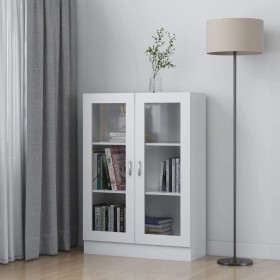 Vitrina de madera contrachapada blanco 82,5x30,5x115