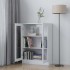 Vitrina de madera contrachapada blanco 82,5x30,5x115