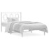 Estructura cama sin colchón con cabecero metal blanco